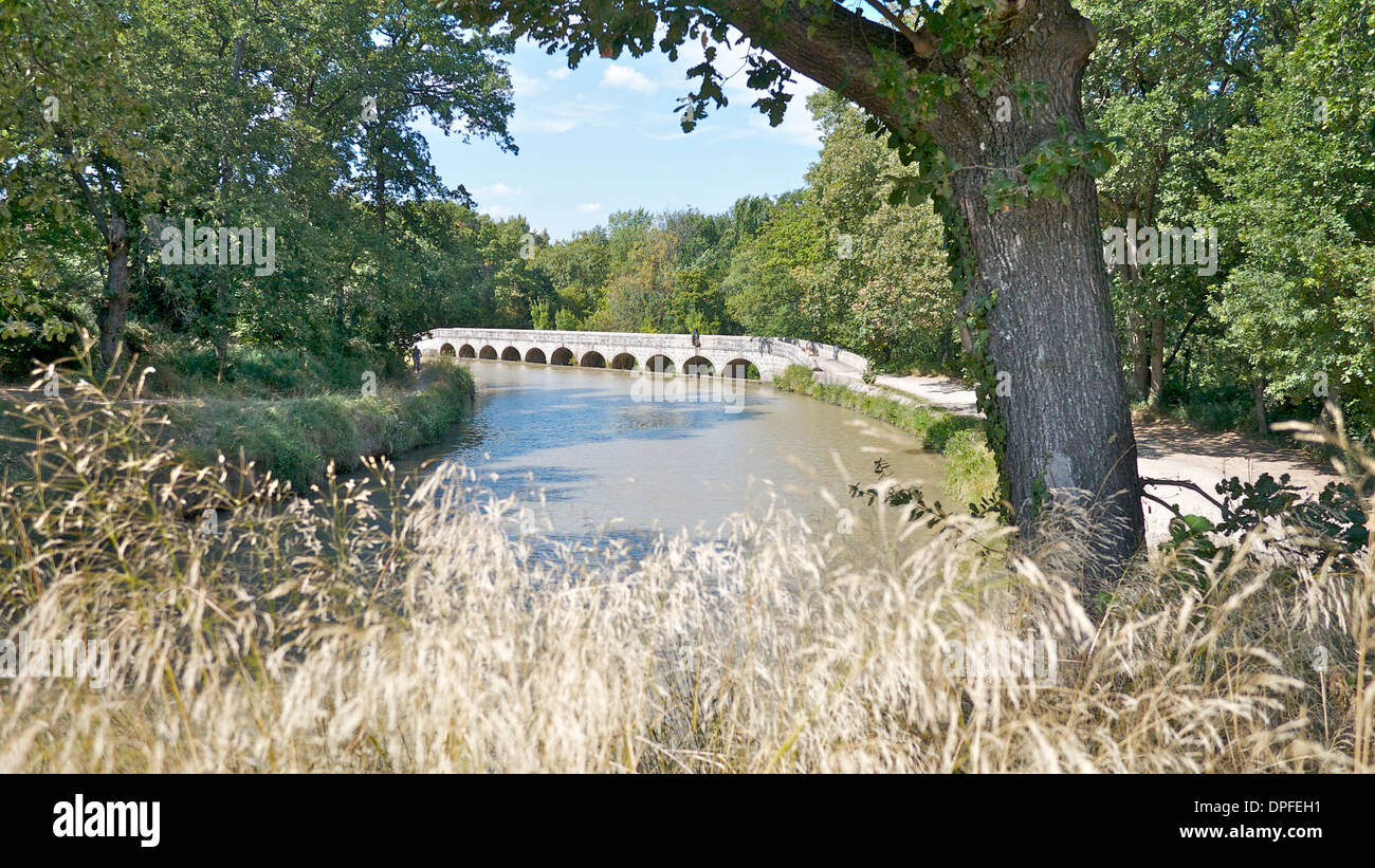 Canal du Midi, Francia meridionale. Foto Stock