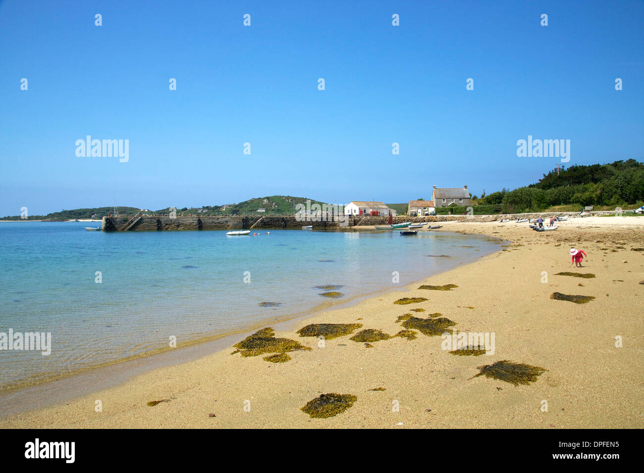 Nuovo Grimsby Quay, Isola di Tresco, isole Scilly, Regno Unito, Europa Foto Stock