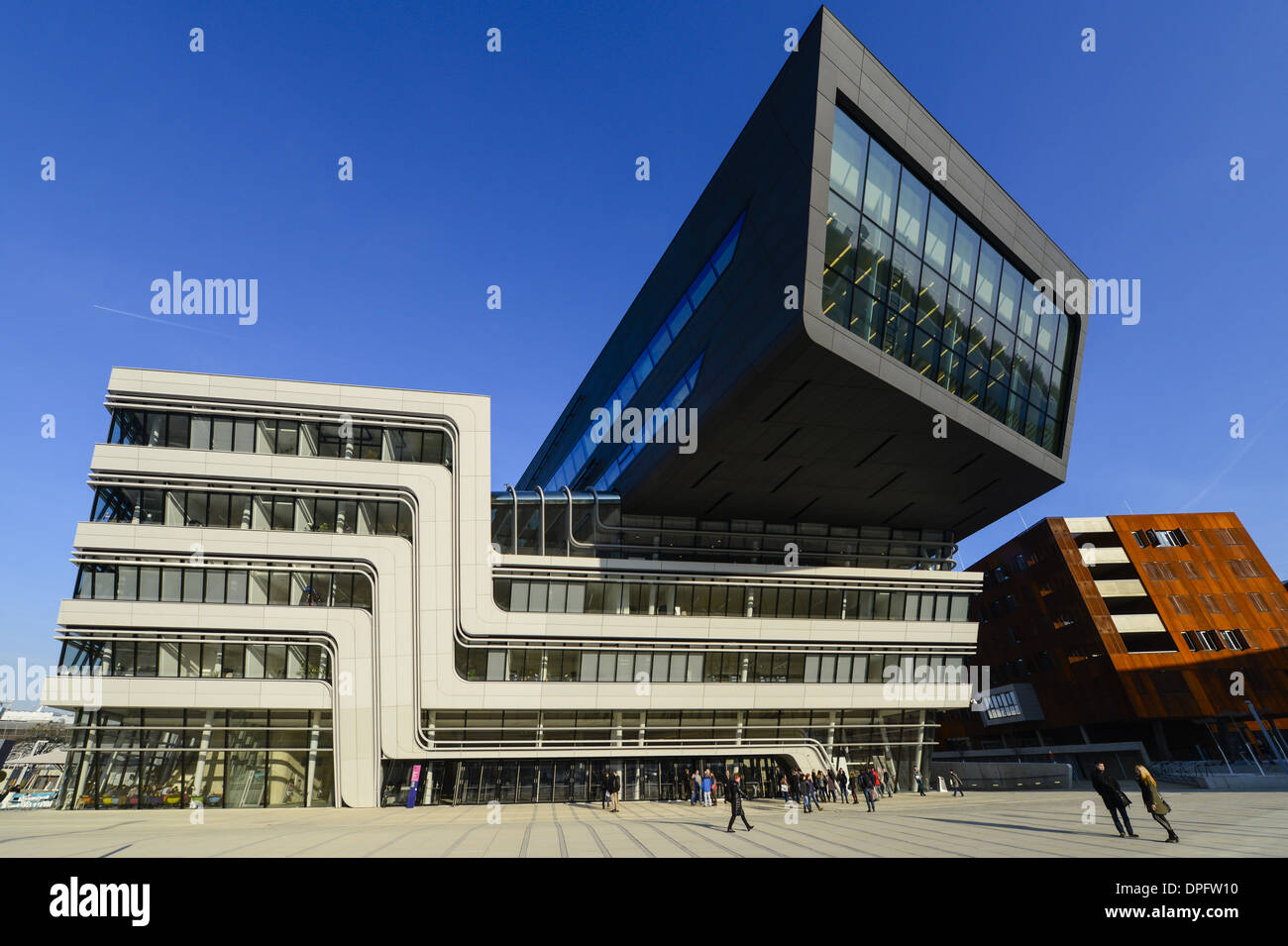 WU Campus Vienna, Vienna Università di Economia e Commercio, LC, la biblioteca e il centro di apprendimento, Zaha Hadid Foto Stock