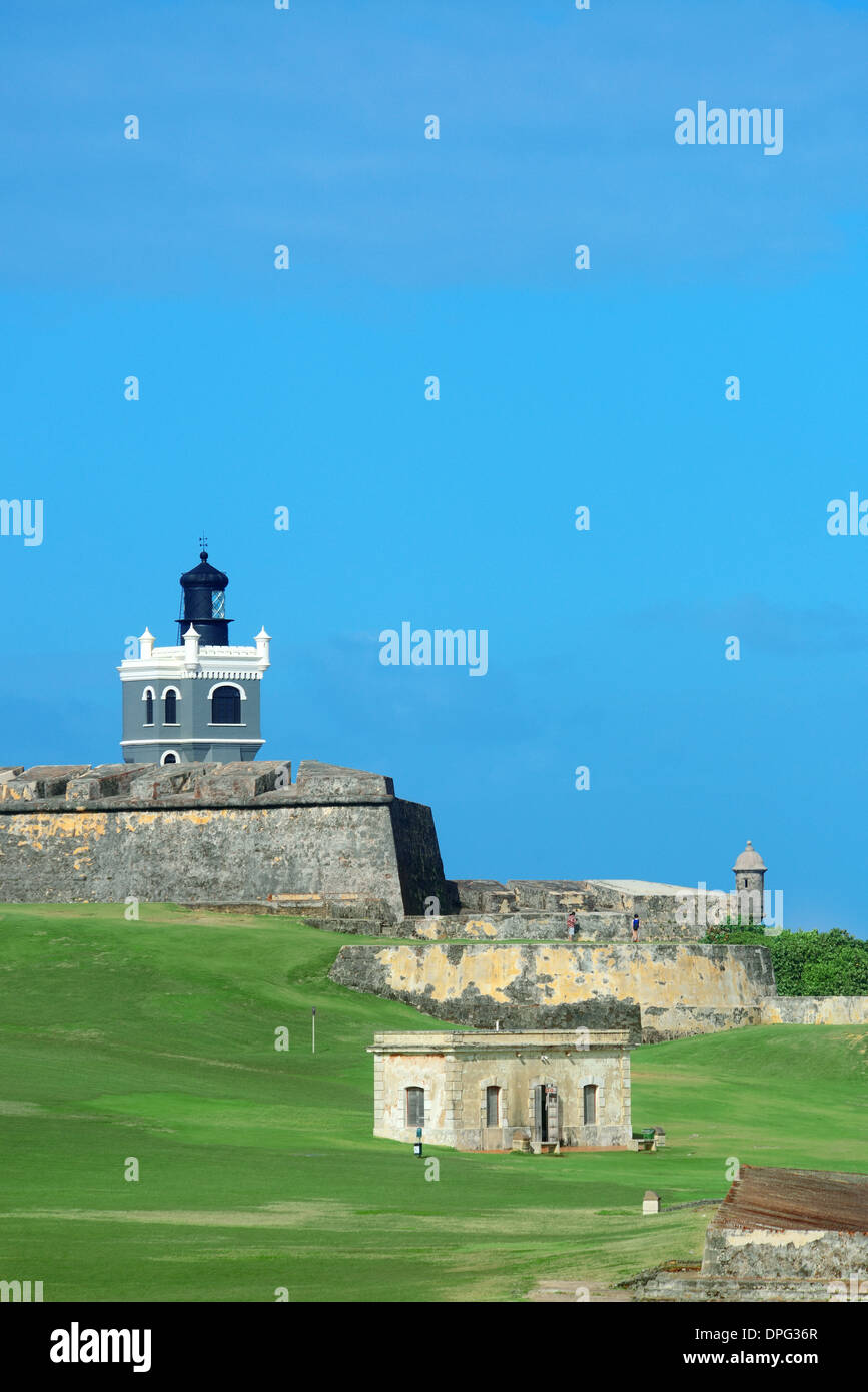 Castello El Morro di Old San Juan, Puerto Rico. Foto Stock