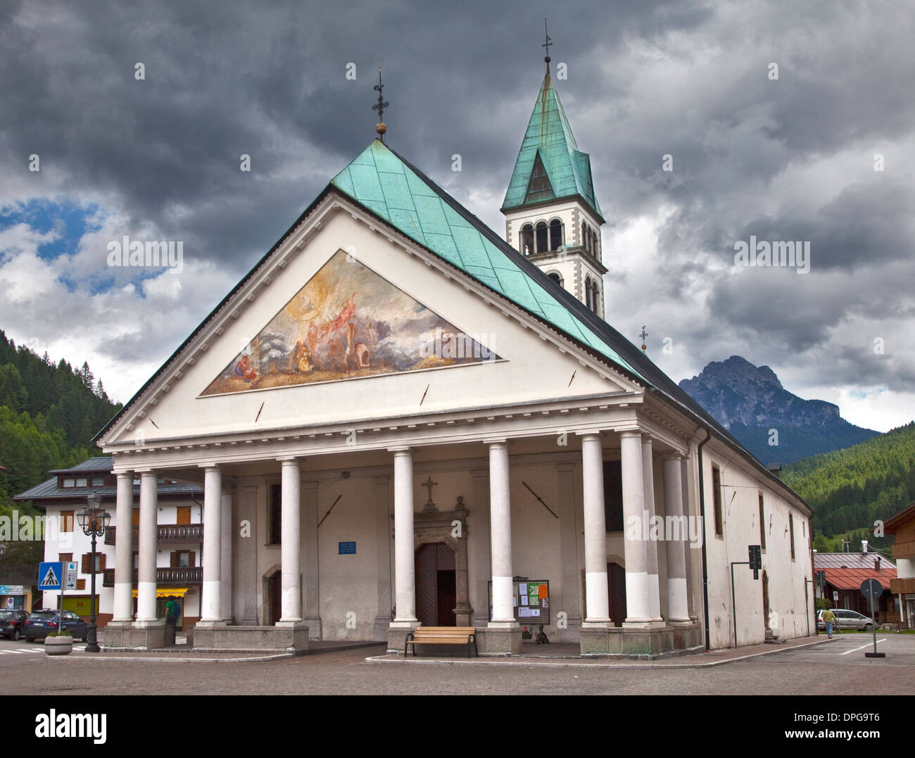Comune di Santa Stefano, Dolomiti, Italia Foto Stock