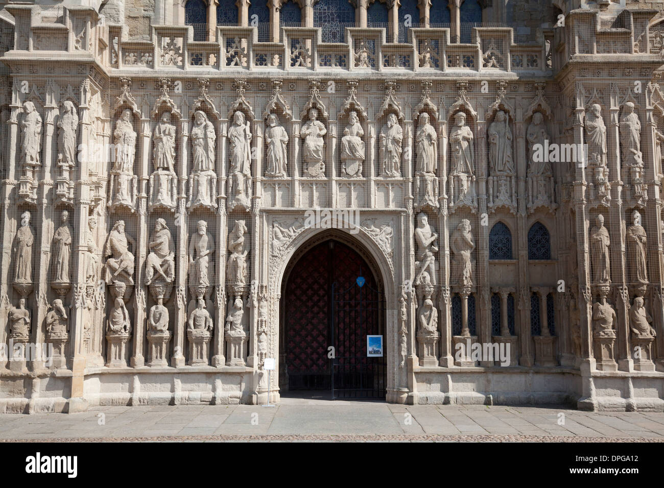 La Cattedrale di Exeter fronte ovest, Devon Foto Stock