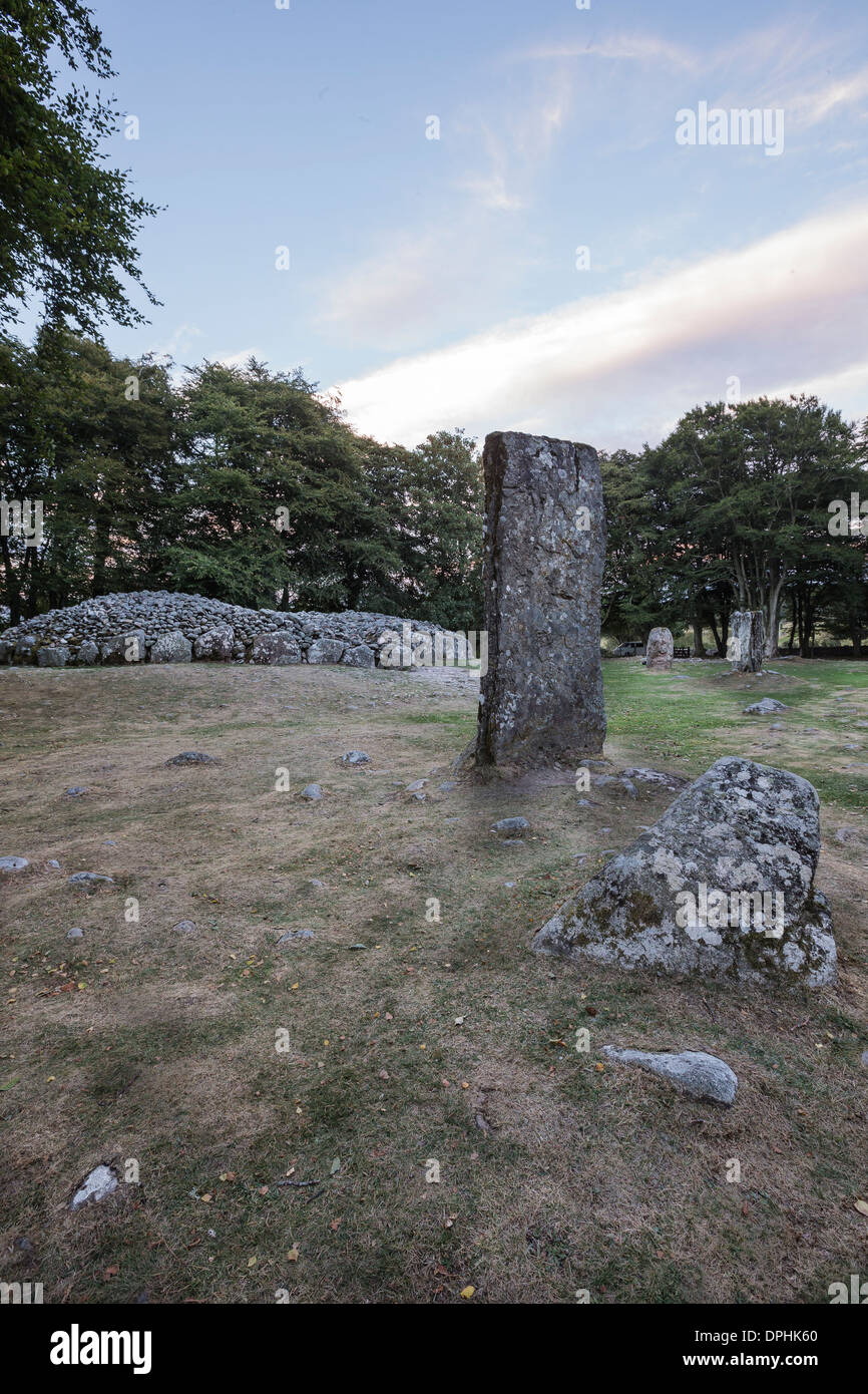 Nord Est tomba di passaggio a Clava Cairns nelle vicinanze Culloden in Scozia. Foto Stock