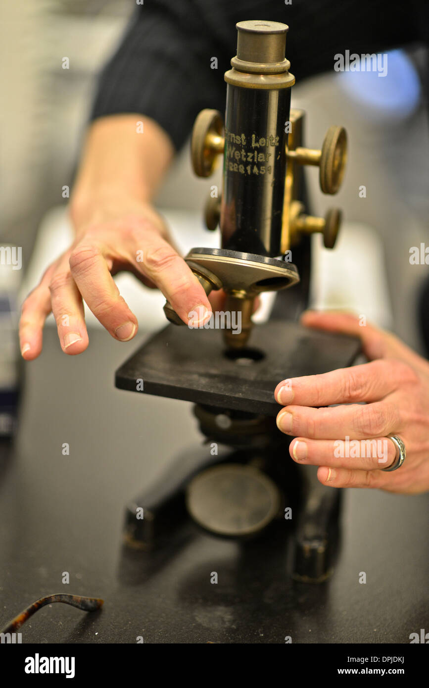 Vintage microscopio Leitz Foto Stock