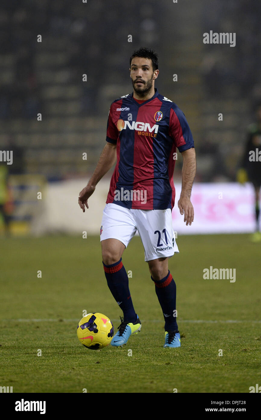 Bologna, Italia. Xi gen, 2014. Nicolo Cherubin (Bologna) Calcio : Italiano 'Serie A' match tra Bologna 0-0 SS Lazio a Stadio Renato Dall'Ara di Bologna, in Italia . © Maurizio Borsari/AFLO/Alamy Live News Foto Stock