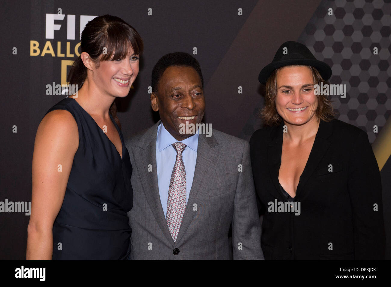 Zurigo, Svizzera. Xiii gen, 2014. (C-R) Pele, Nadine Angerer Calcio : FIFA ballon d'Or 2013 Gala presso Kongresshaus di Zurigo, in Svizzera . Credito: Maurizio Borsari/AFLO/Alamy Live News Foto Stock