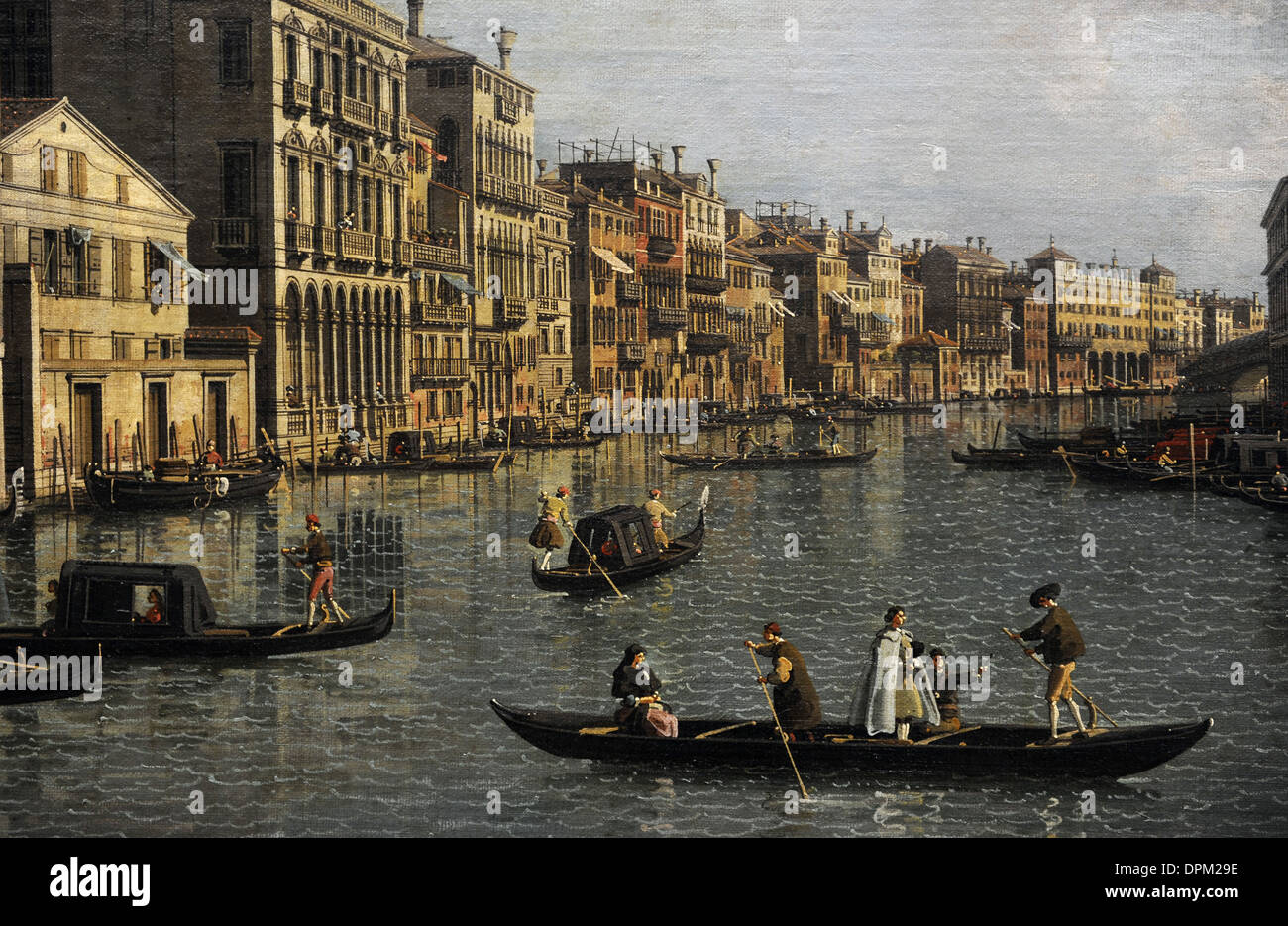 Il canaletto (1697-1768). Pittore italiano. Grand Canal cercando il sud-est da Campo Santa Sofia al Ponte di Rialto, c.1756. Foto Stock