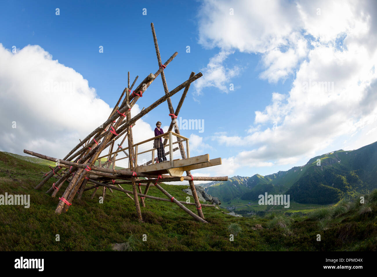 "Il passaggio d'orizzonte', un Christophe Gonnet's Land opera d'Arte del francese artista visivo (Francia). Landart l'installazione. Foto Stock