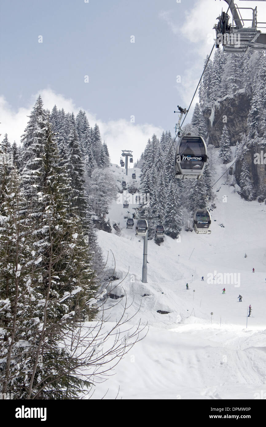 Ardente ski lift, Portes du Soleil, Morzine / Avoriaz Foto Stock