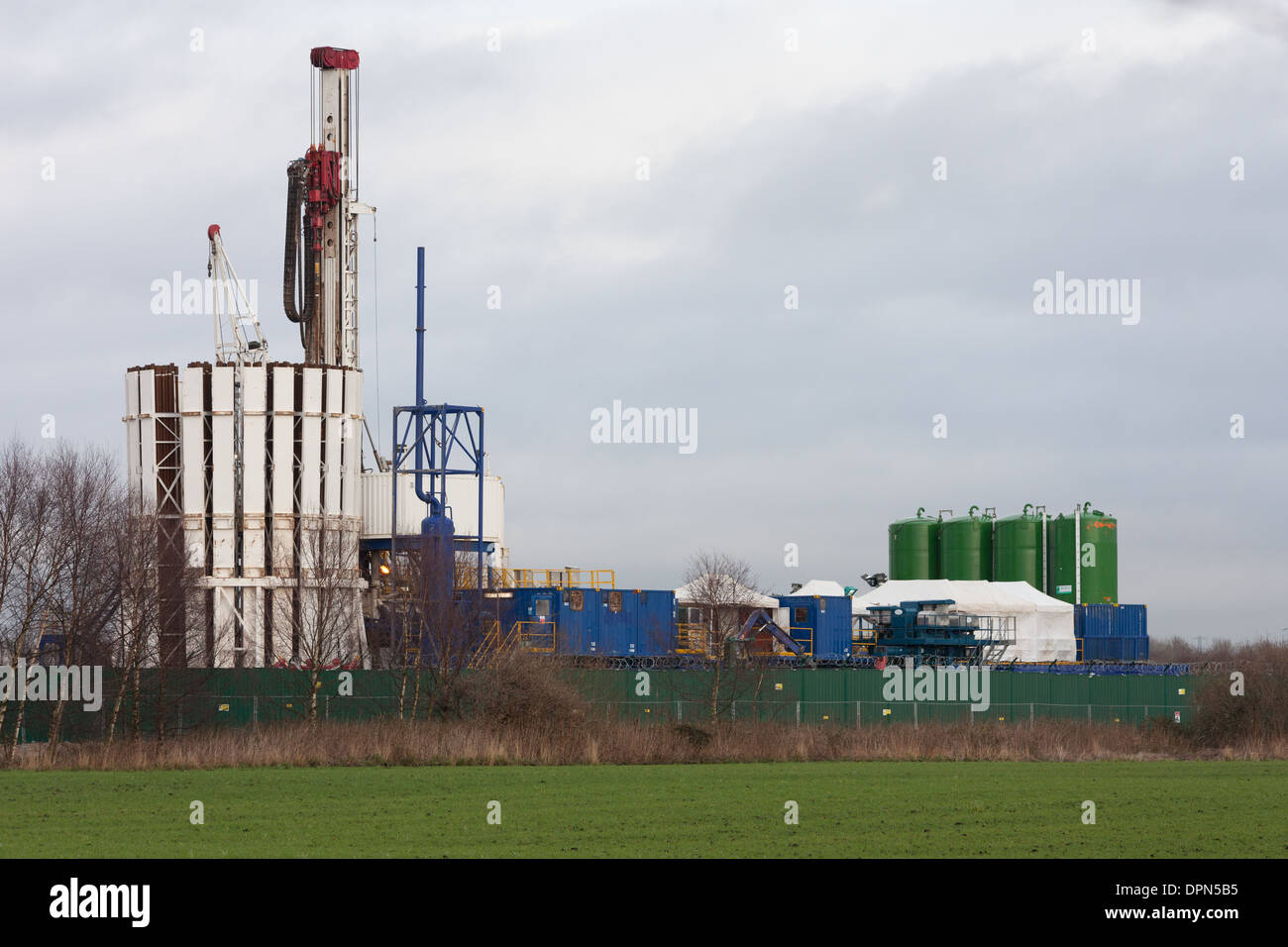 L'iGas gas esplorativa ben al di Barton Moss, Manchester. Foto Stock