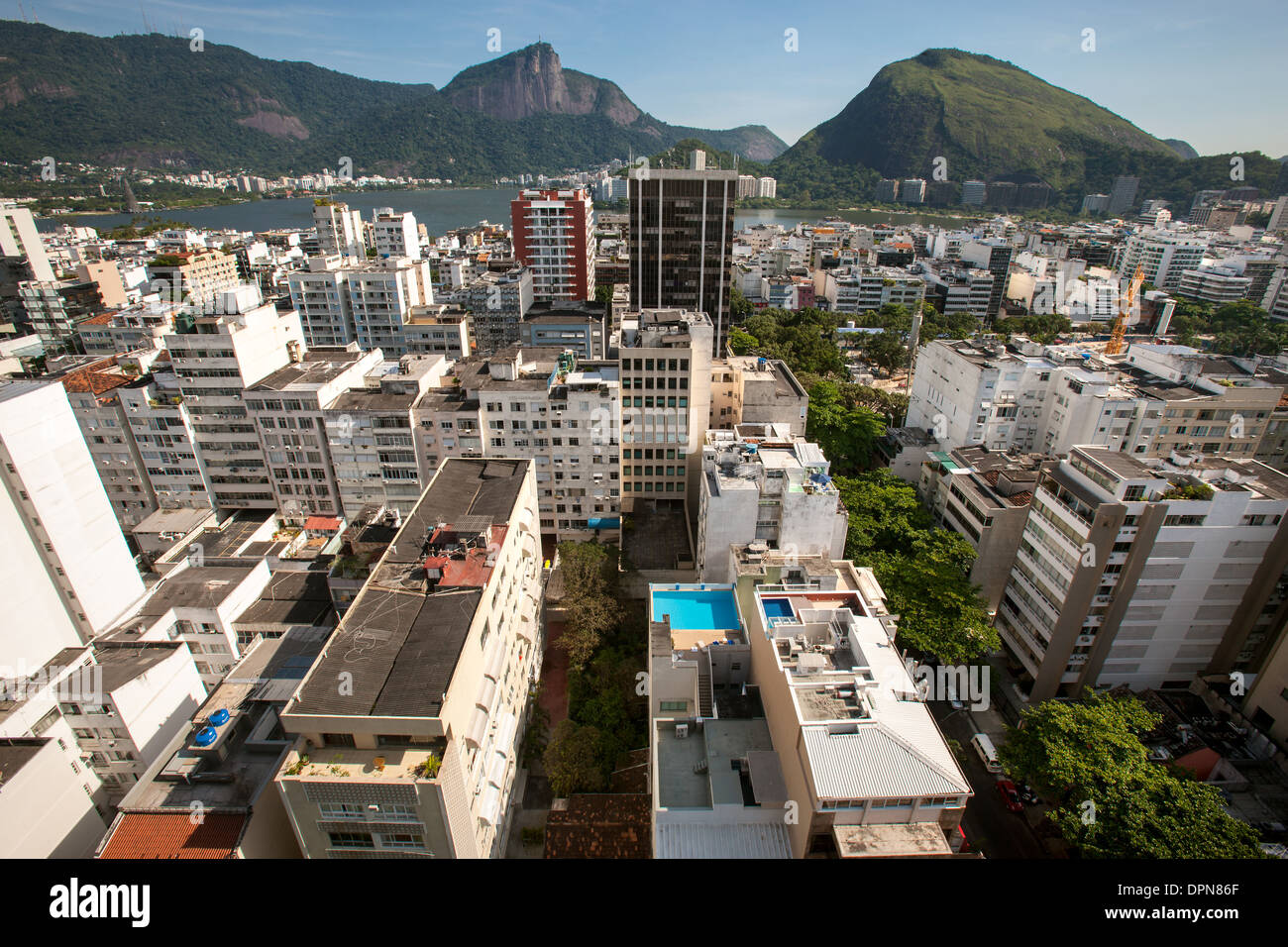 Ipanema, vista, grattacieli, Rio de Janeiro, Brasile Foto Stock