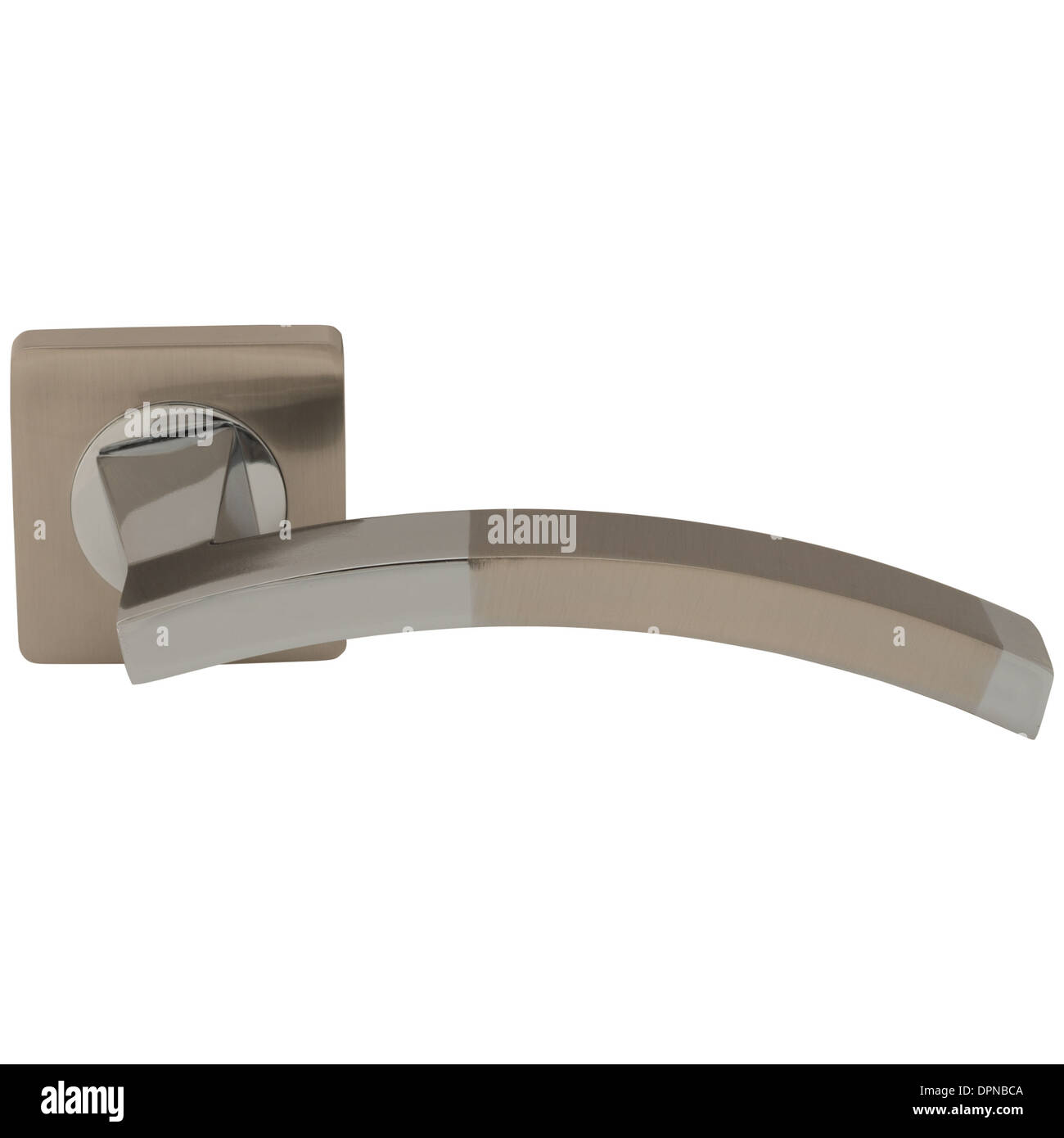 Classic maniglia della porta laterale isolato su bianco Foto Stock