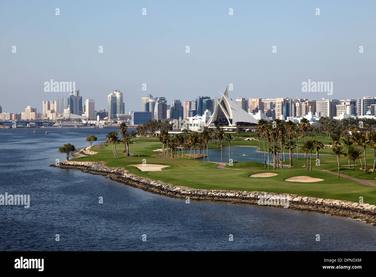 Dubai Creek Golf e Yacht Club. Emirati Arabi Uniti Foto Stock