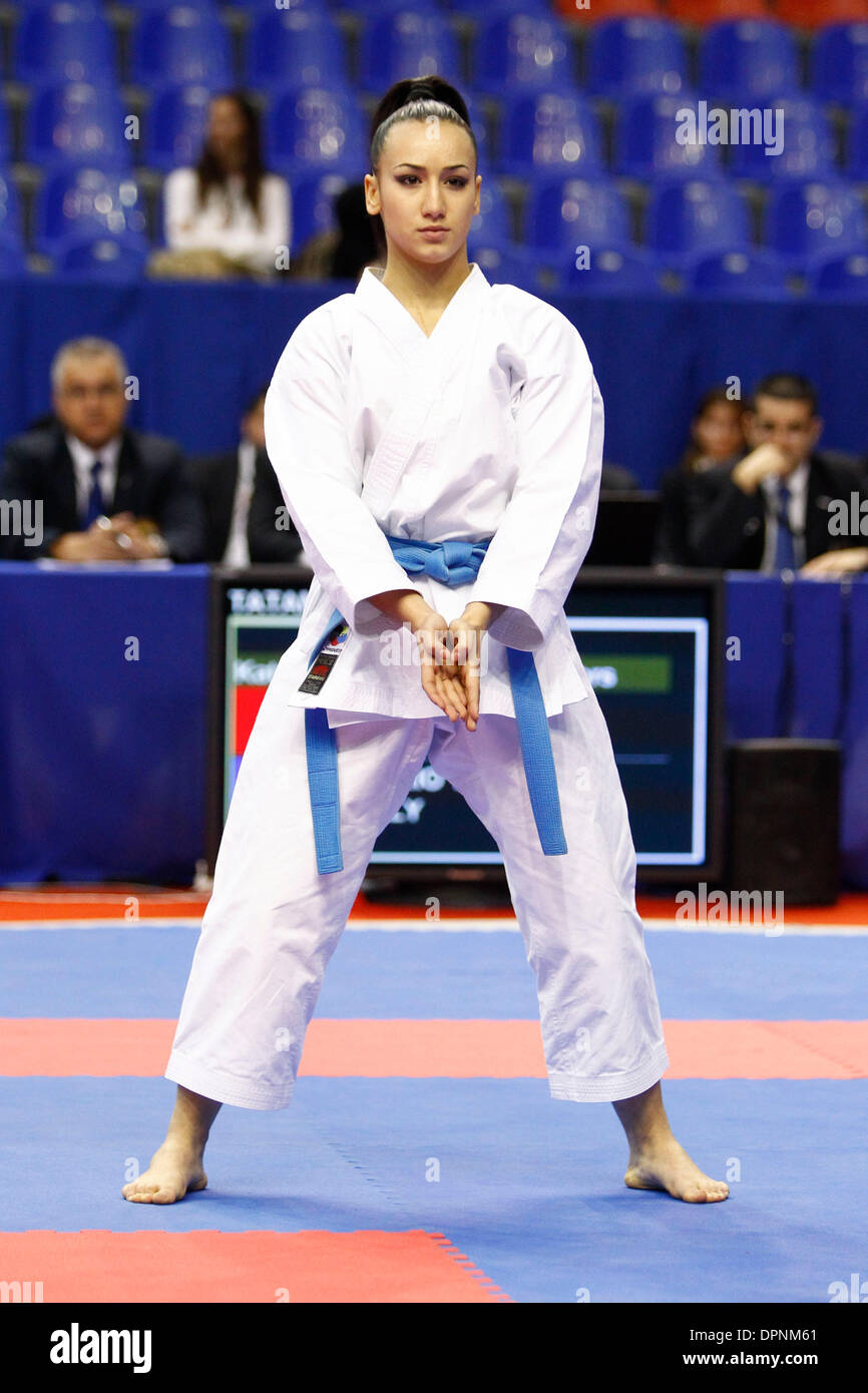 Parigi, Francia. Decimo gen, 2014. Il Karate Open di Parigi. Kata  Exhibition. Terryana D Onofrio (ITA) © Azione Sport Plus/Alamy Live News  Foto stock - Alamy