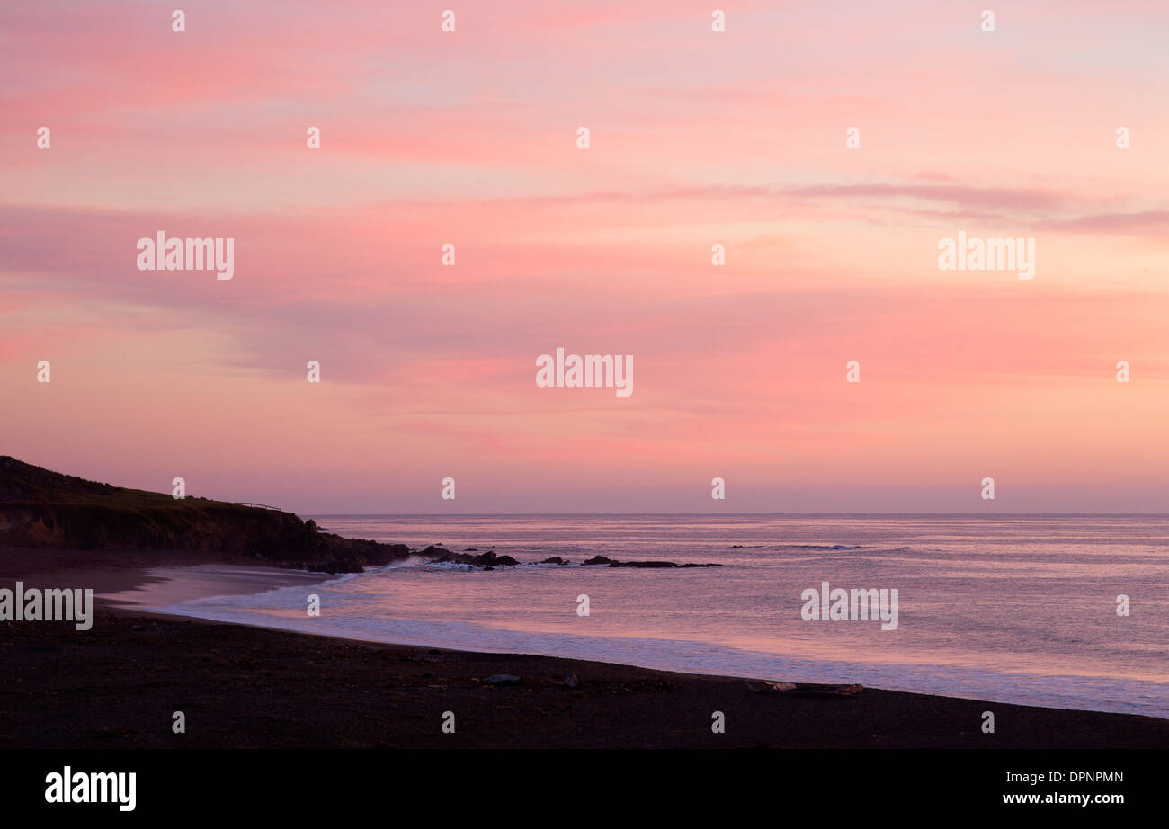 Color pastello Sunset Sky Oceano Pacifico Foto Stock