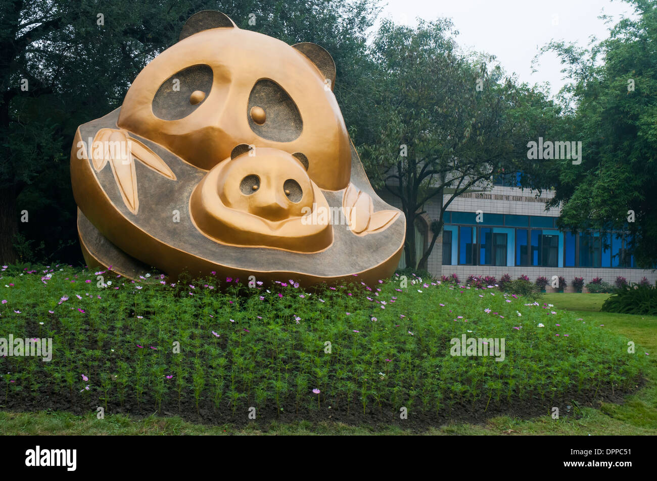 Ingresso del Panda Gigante allevamento Base di ricerca a Chengdu Sichuan, Cina Foto Stock