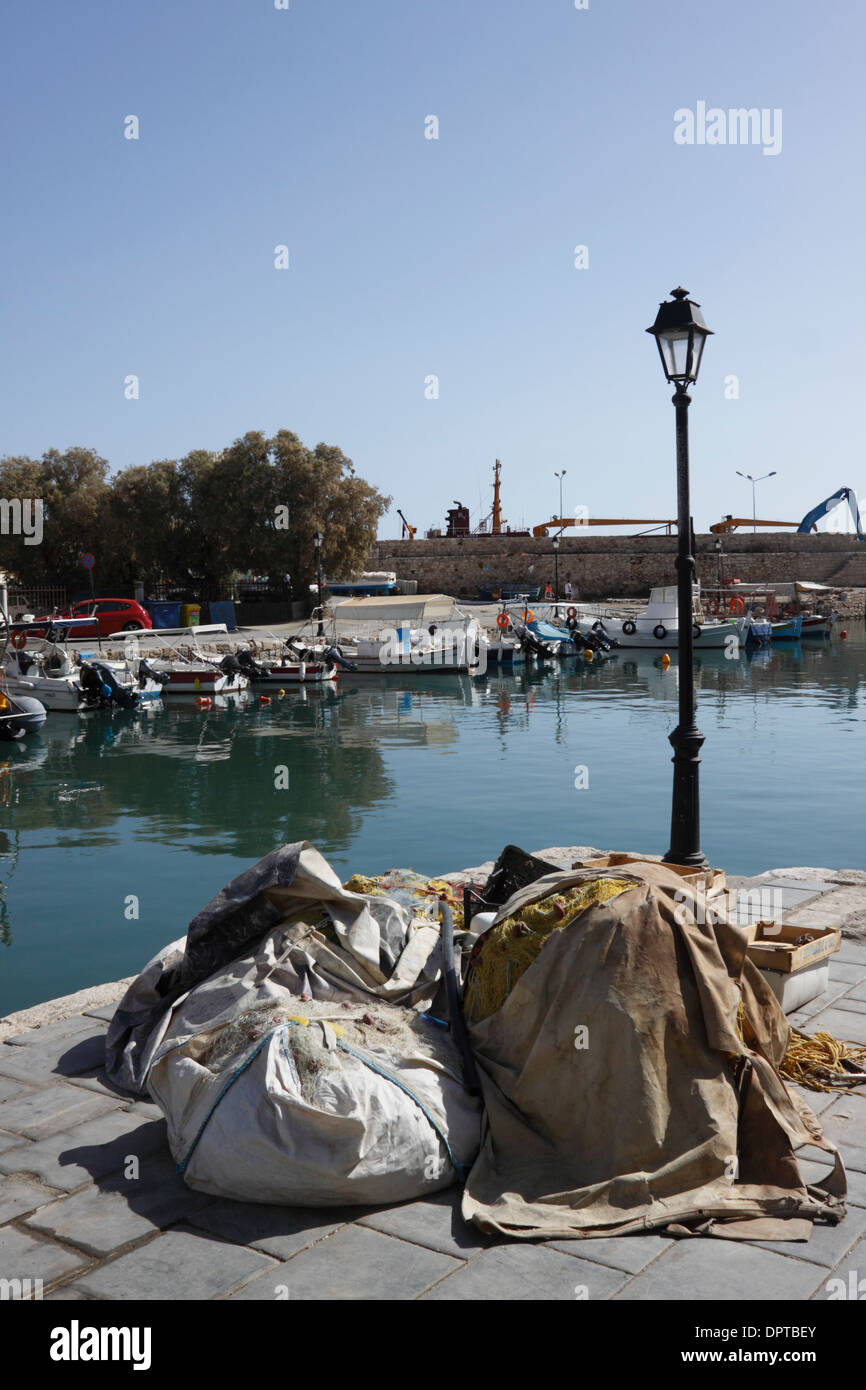 Il porto veneziano a Rethymnon sull'isola greca di creta. Foto Stock