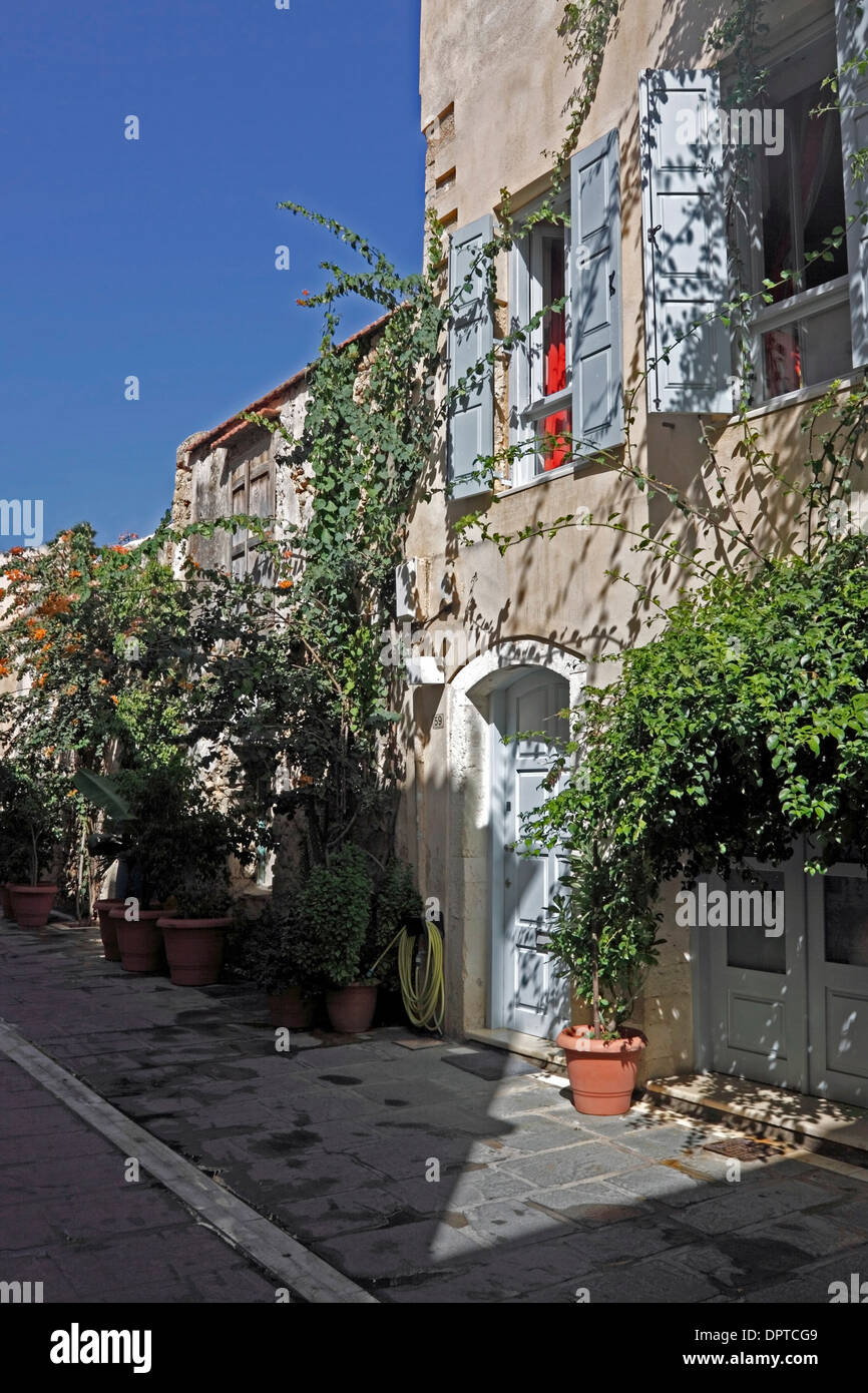 BACKSTREET in Rethymnon. Creta. Foto Stock