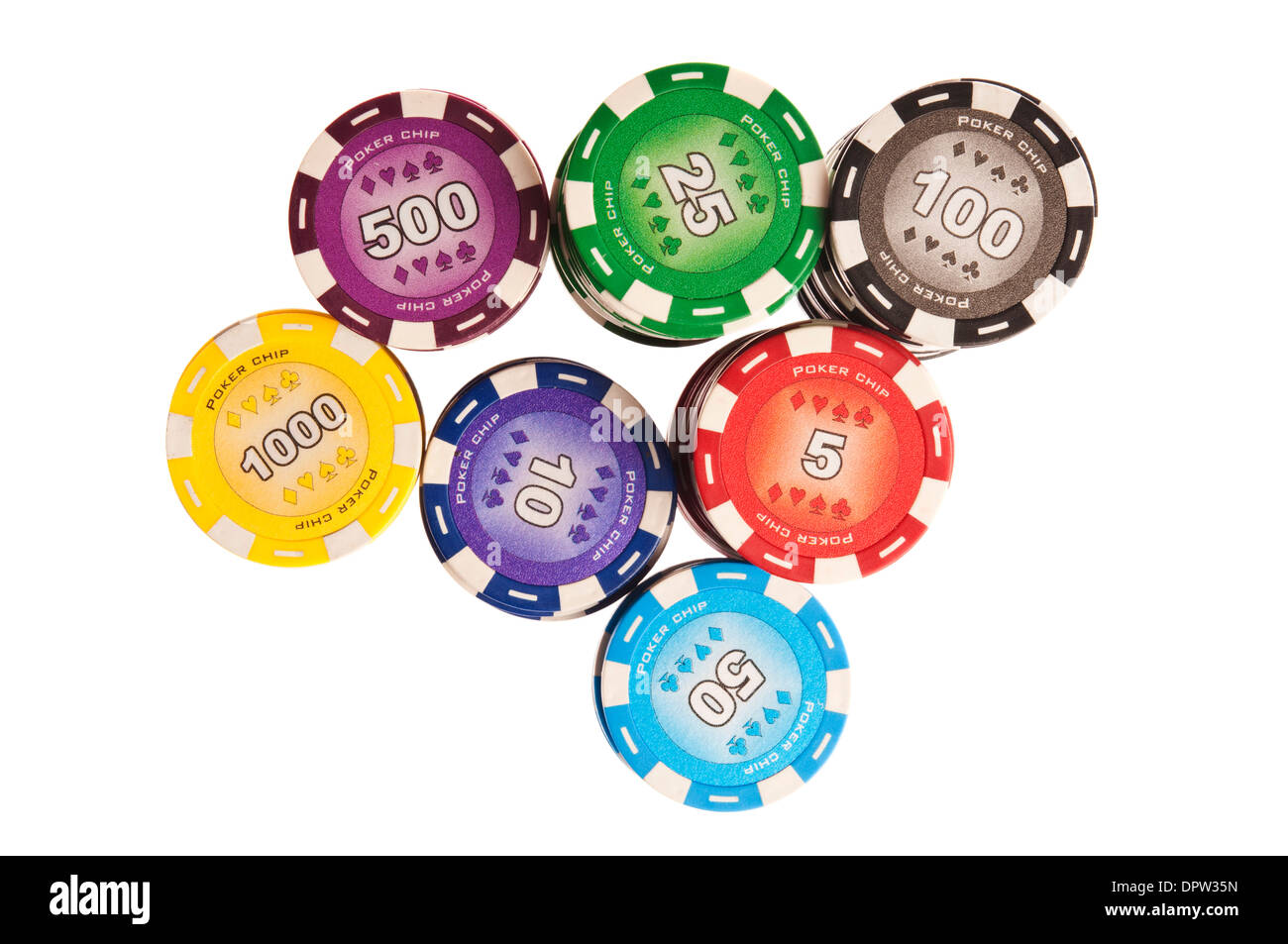 fiches da poker Foto Stock