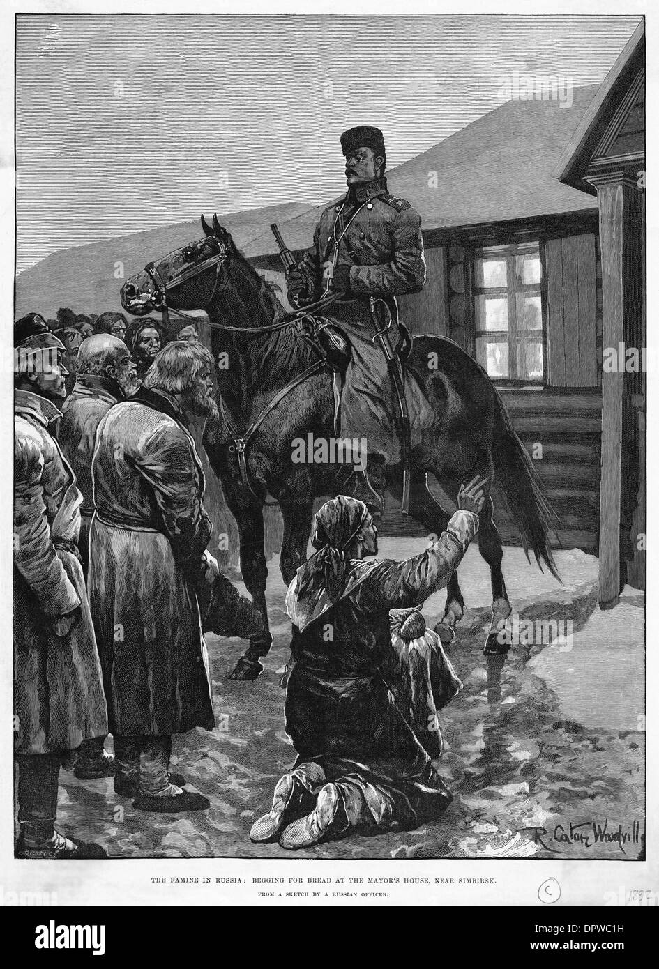 Mendicare / russo CARESTIA Foto Stock