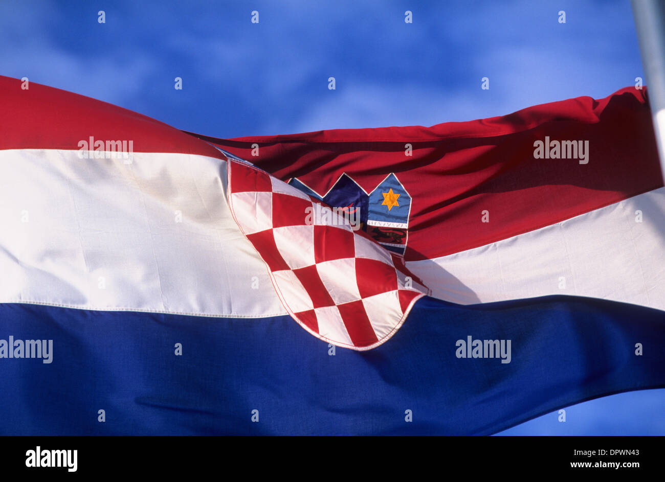 La bandiera nazionale della Croazia. Foto Stock
