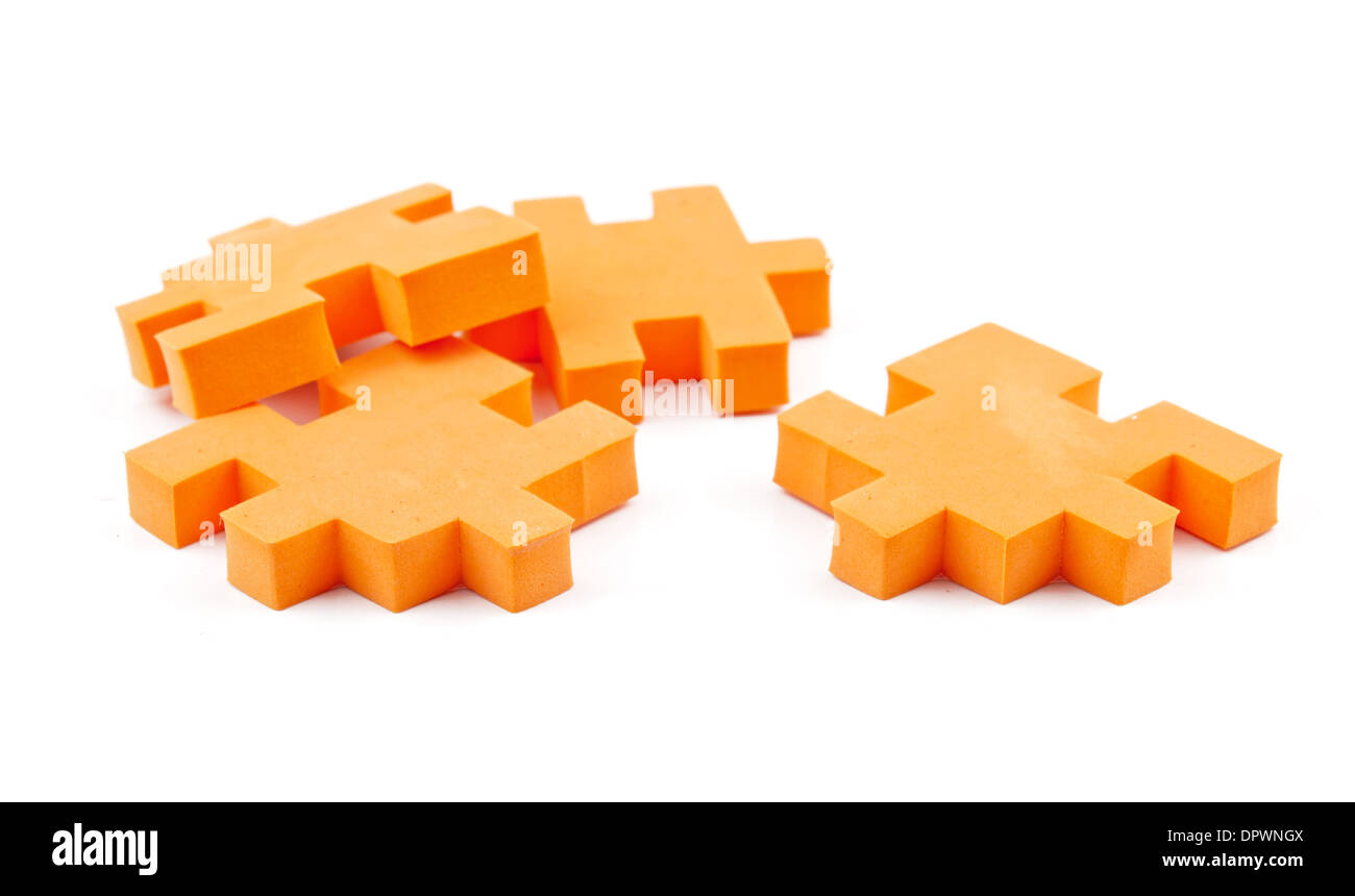 Orange puzzle di pezzi Foto Stock