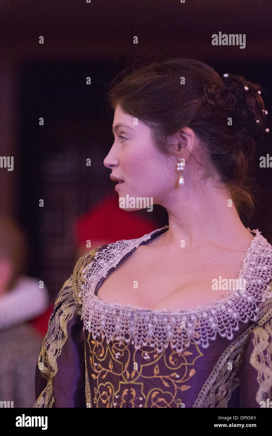 Gemma Arterton nel giocare a 'La duchessa di Malfi" di John Webster. Sam Wanamaker Playhouse, Globe Theatre, Londra Foto Stock