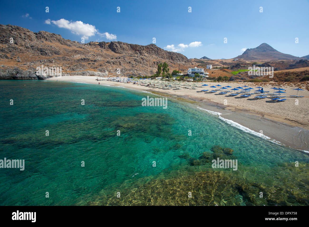 Skinaria Beach, vicino a Plakias, Rethymnon distretto, Creta, Grecia. Foto Stock