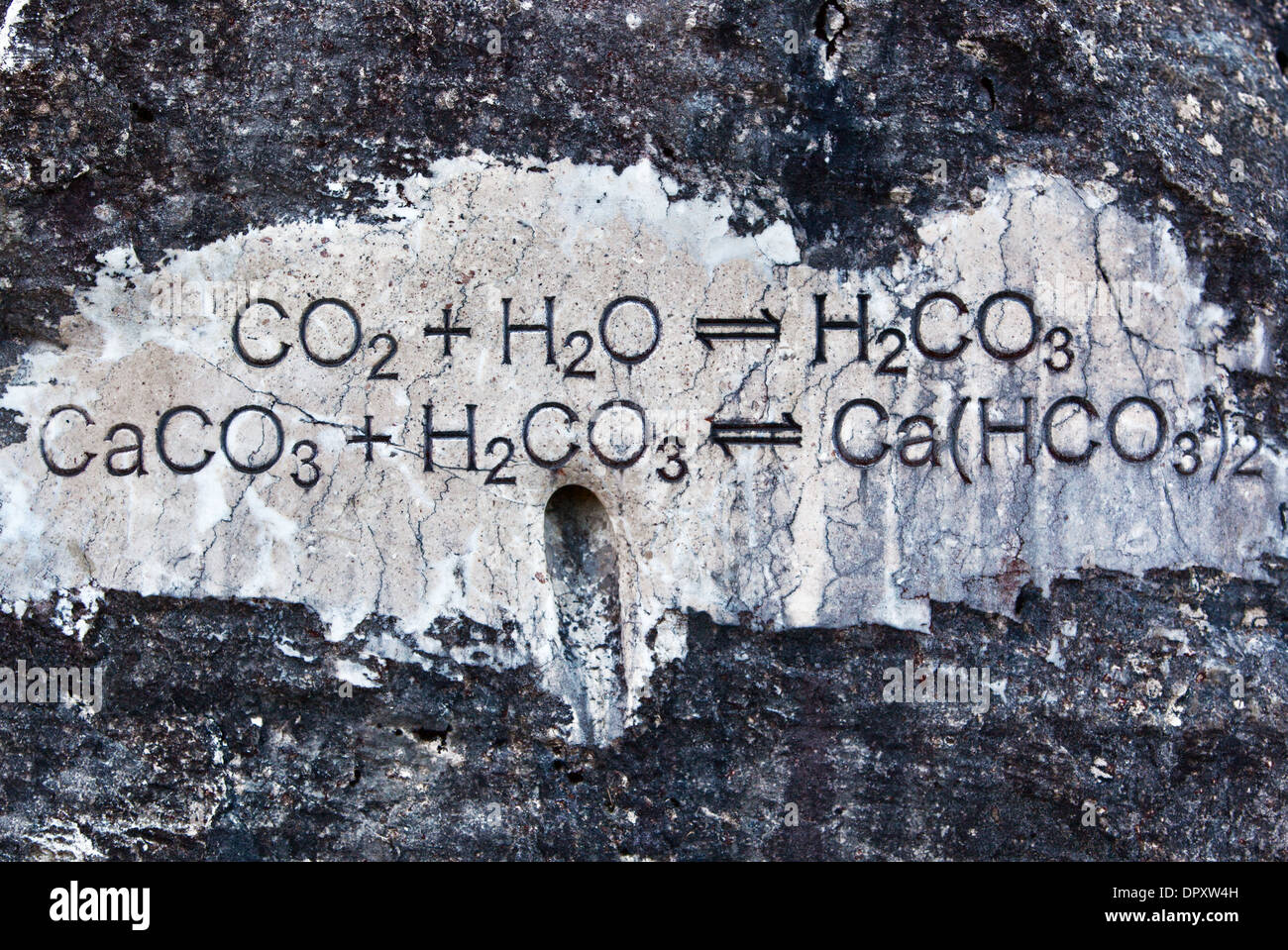 Formula chimica su pietra. Foto Stock