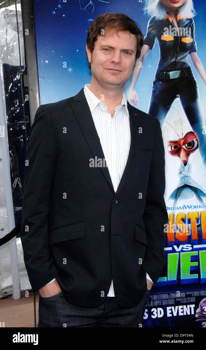 K61378MGE.Rainn Wilson durante la premiere del nuovo film da Dreamworks Animation Monsters vs Aliens, tenutasi presso gli Universal Studios Gibson Anfiteatro, il 22 marzo 2009 a Los Angeles..foto: Michael Germana - Globe foto (credito Immagine: © Michael Germana Globo/foto/ZUMAPRESS.com) Foto Stock