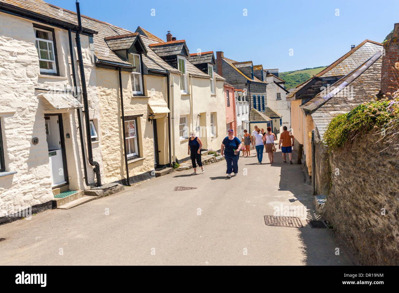 Port Isaac (Porthysek), un piccolo e pittoresco villaggio di pescatori sulla costa atlantica del nord della Cornovaglia, England, Regno Unito Foto Stock