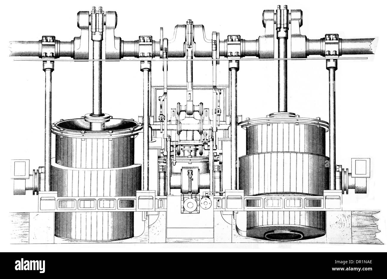 Oscillante motori marini di 45 H.P. Costruito da pasticcio"rs G Forrester & Co Liverpool Foto Stock