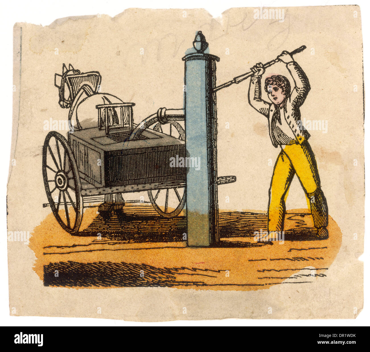 Il riempimento IN CORRISPONDENZA DELLA POMPA DELL'ACQUA Foto Stock