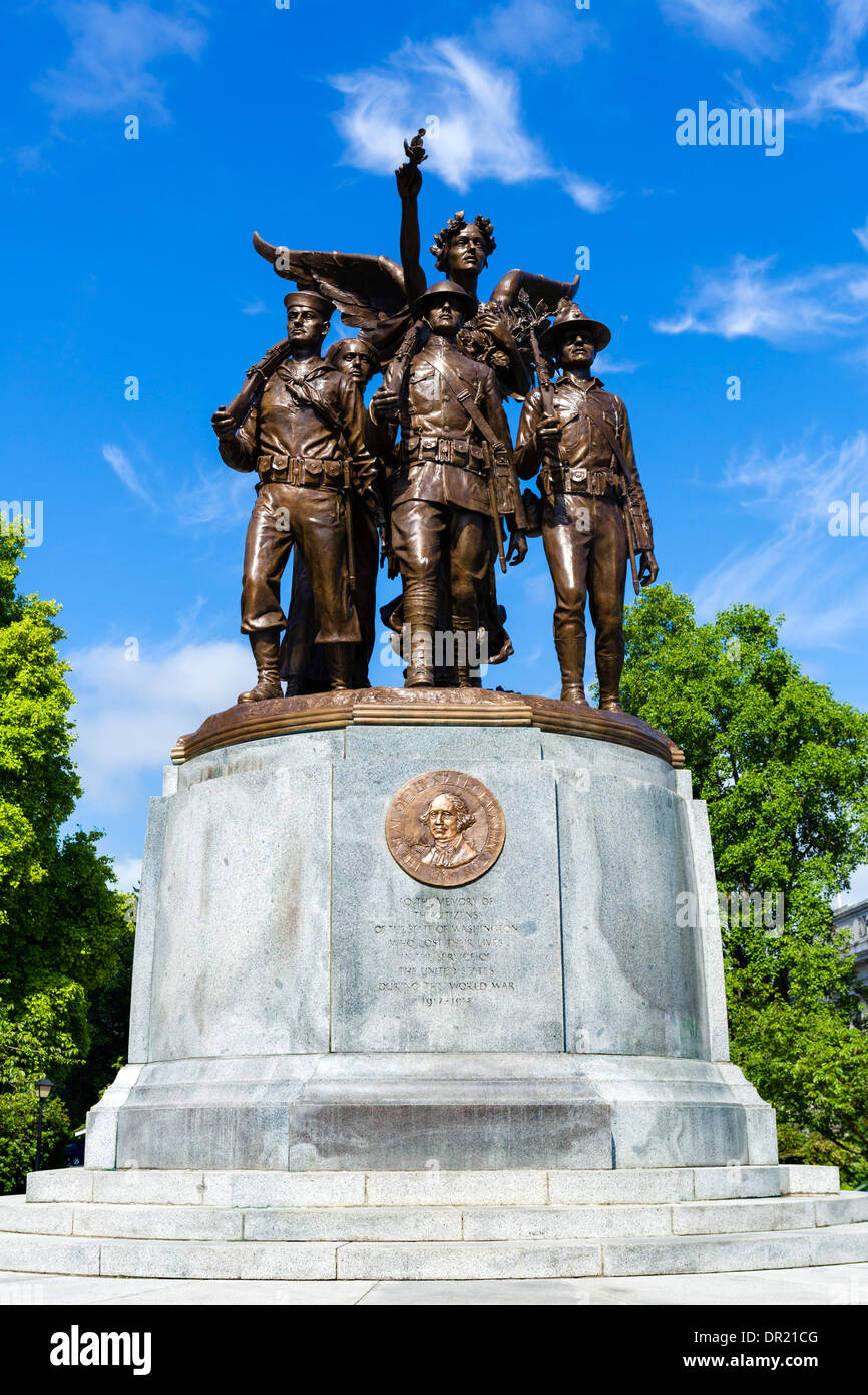 Prima mondiale di un memoriale di guerra al di fuori del Washington State Capitol, Olympia, Washington, Stati Uniti d'America Foto Stock