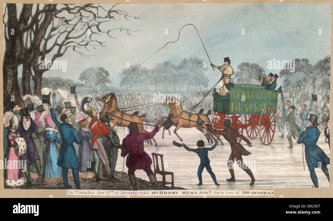 HORSE VAN SUL GHIACCIO Foto Stock