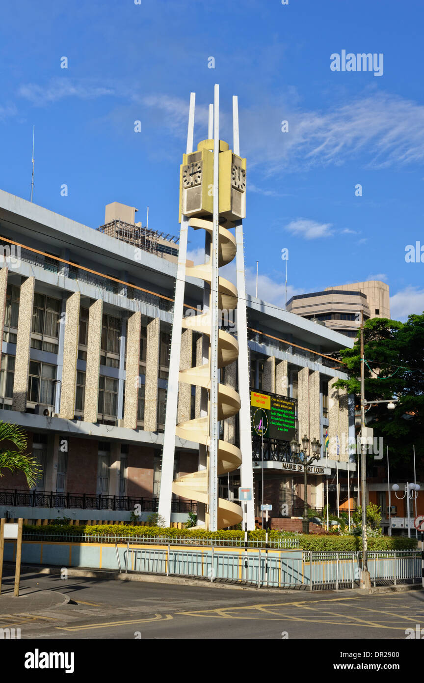 Orologio della Torre Comunale del consiglio della città di Port Louis, Mauritius. Foto Stock