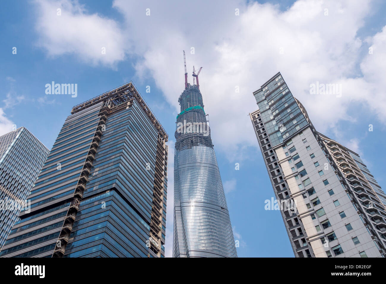 Edifici ad alta in Lujiazui, Shanghai, Cina Foto Stock