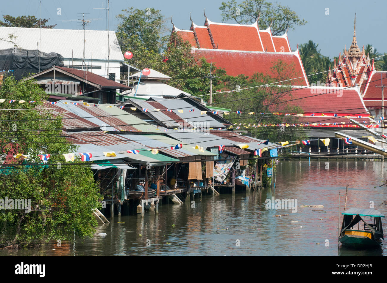 Weekend mercato galleggiante di Amphawa, Samut Songkhram, al di fuori di Bangkok Foto Stock