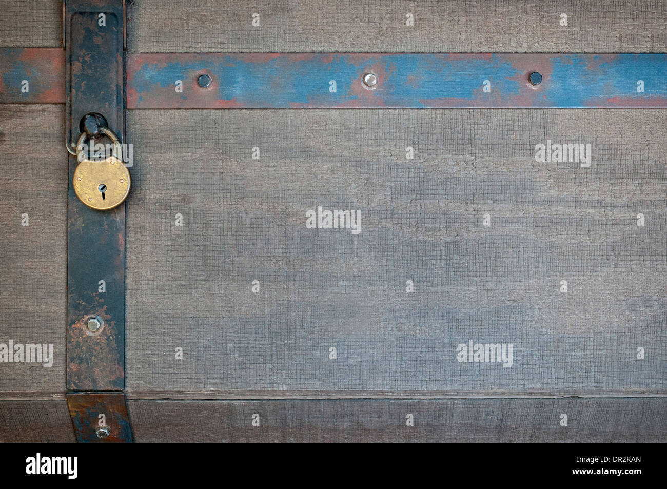 Pad lock e fascette di metallo sicura la vostra grafica personalizzata Foto Stock