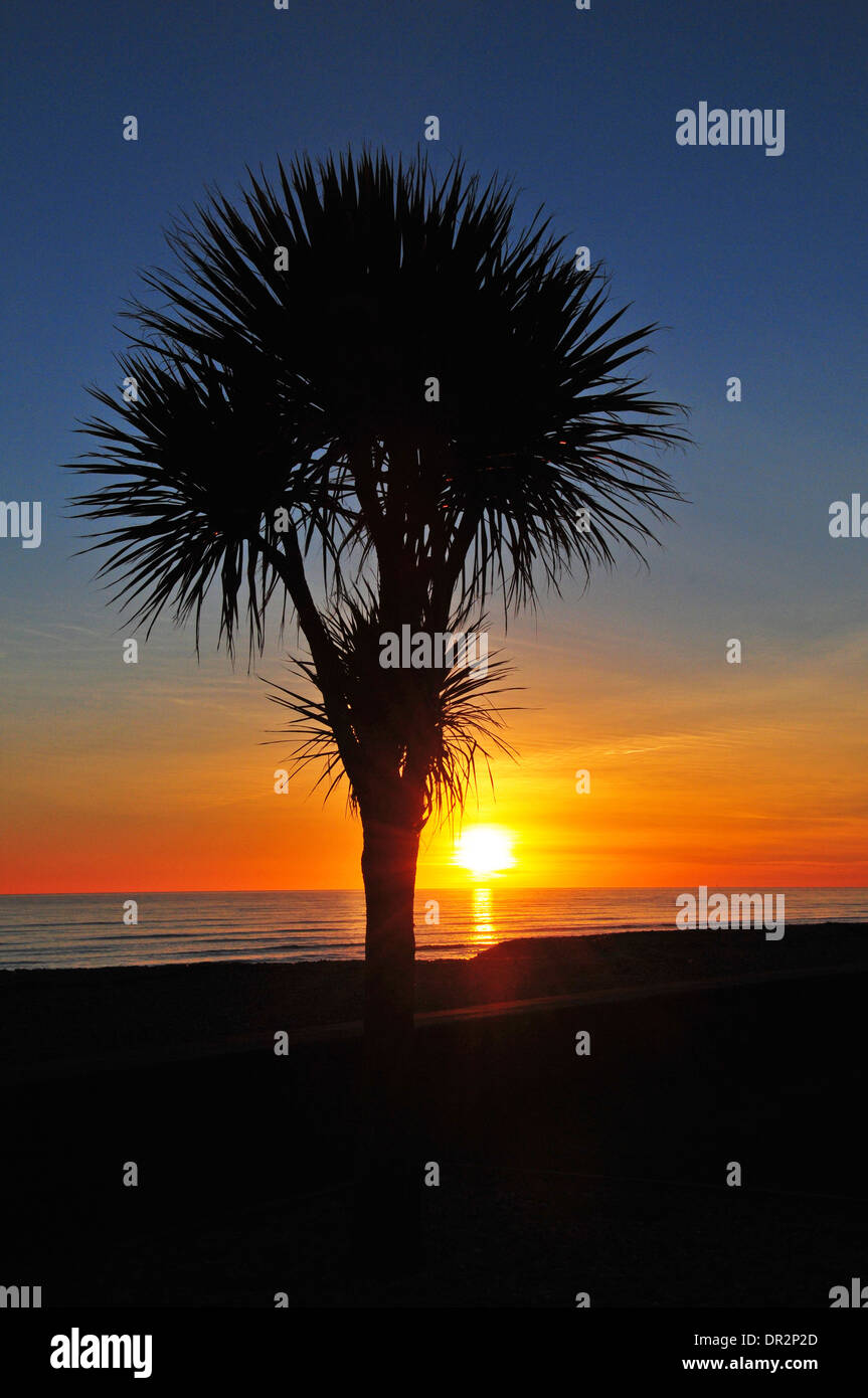 Tramonto di Worthing Foto Stock