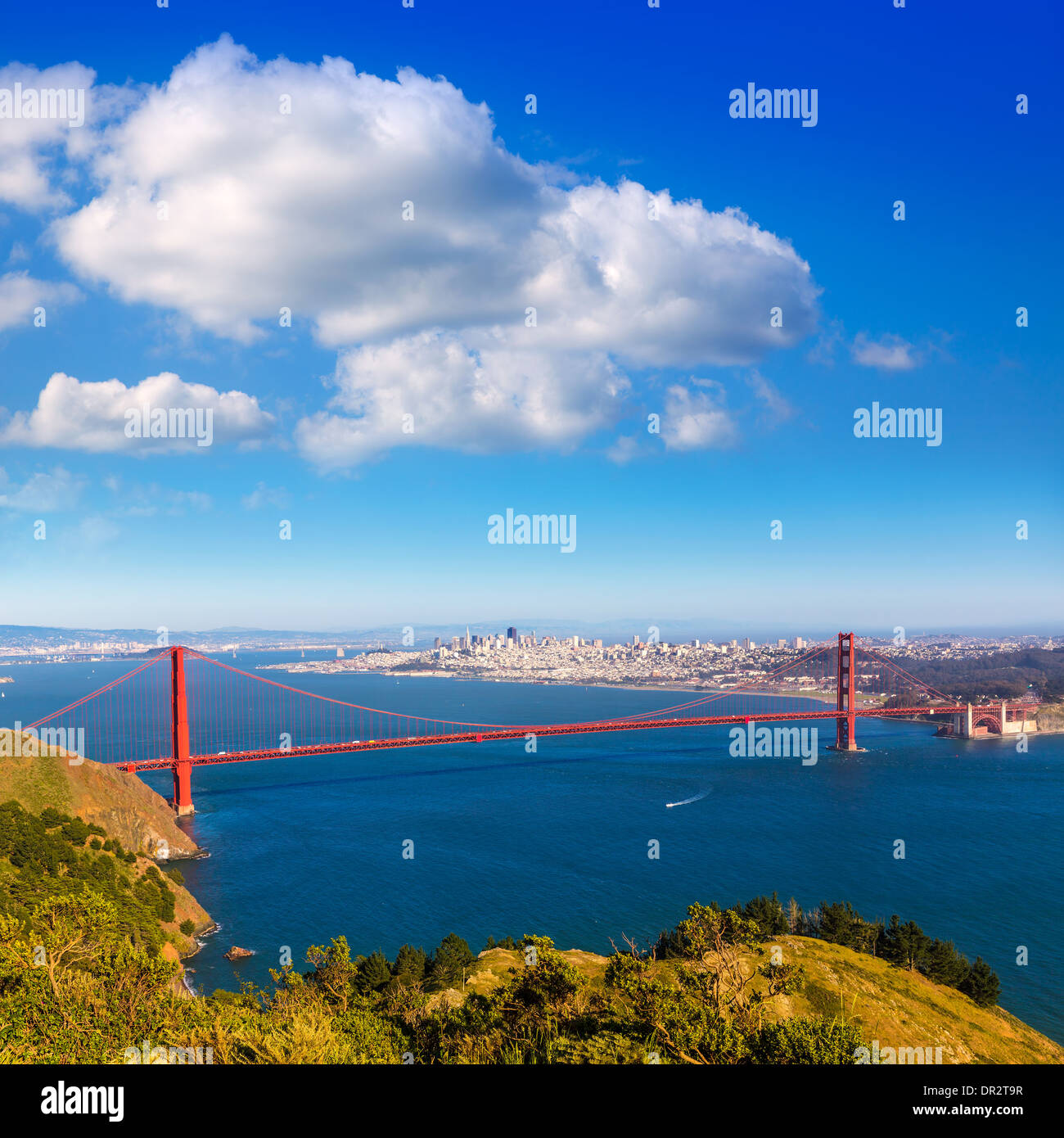 Golden Gate Bridge di San Francisco GGB da Promontori Marin in California USA Foto Stock