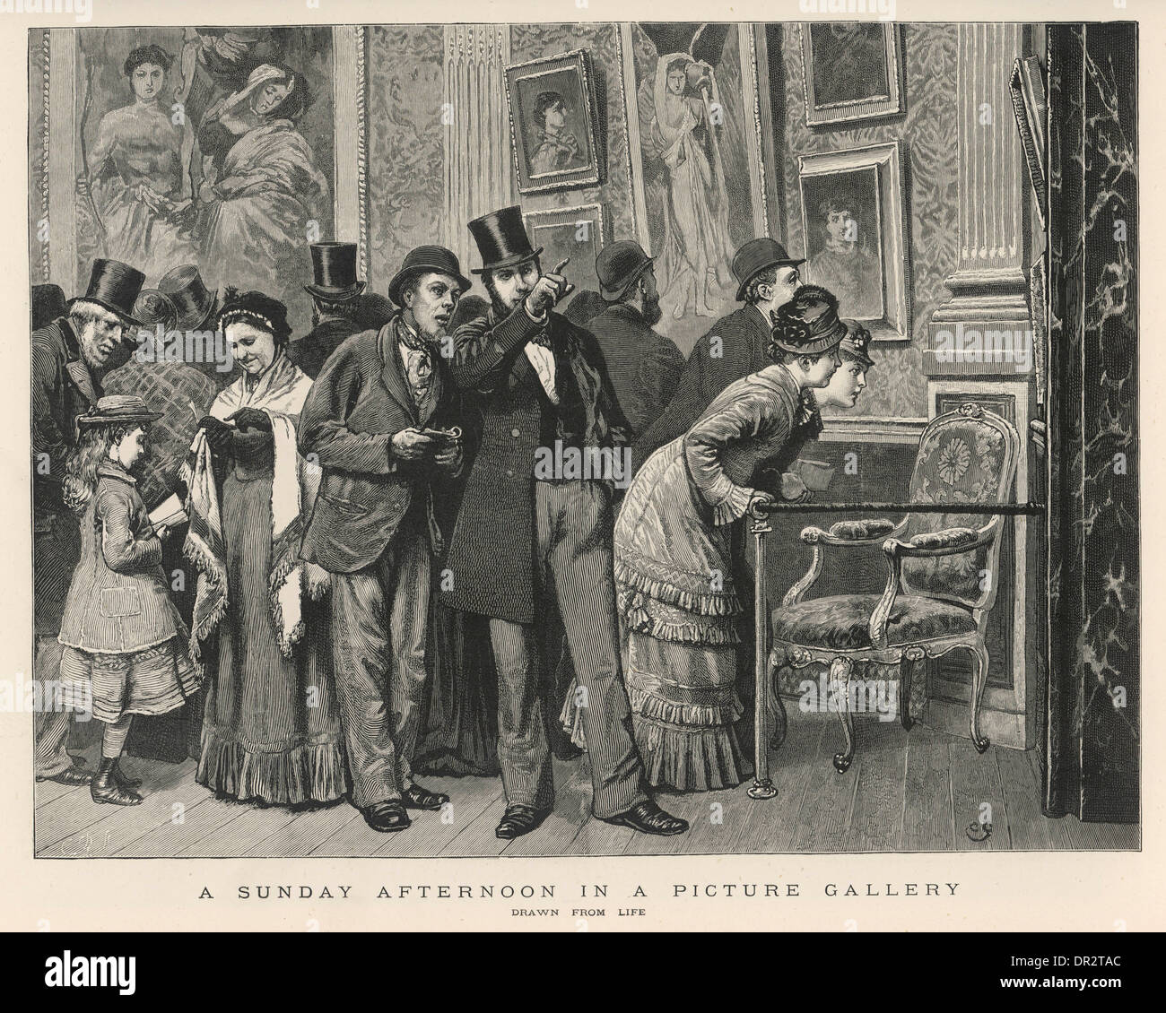 Visitare una galleria d'arte Foto Stock