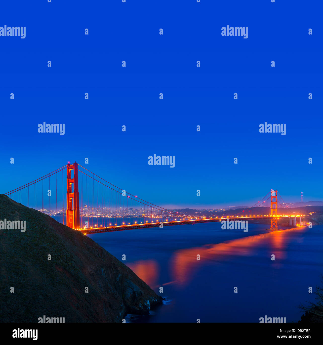 San Francisco Golden Gate Bridge sunset California USA Foto Stock