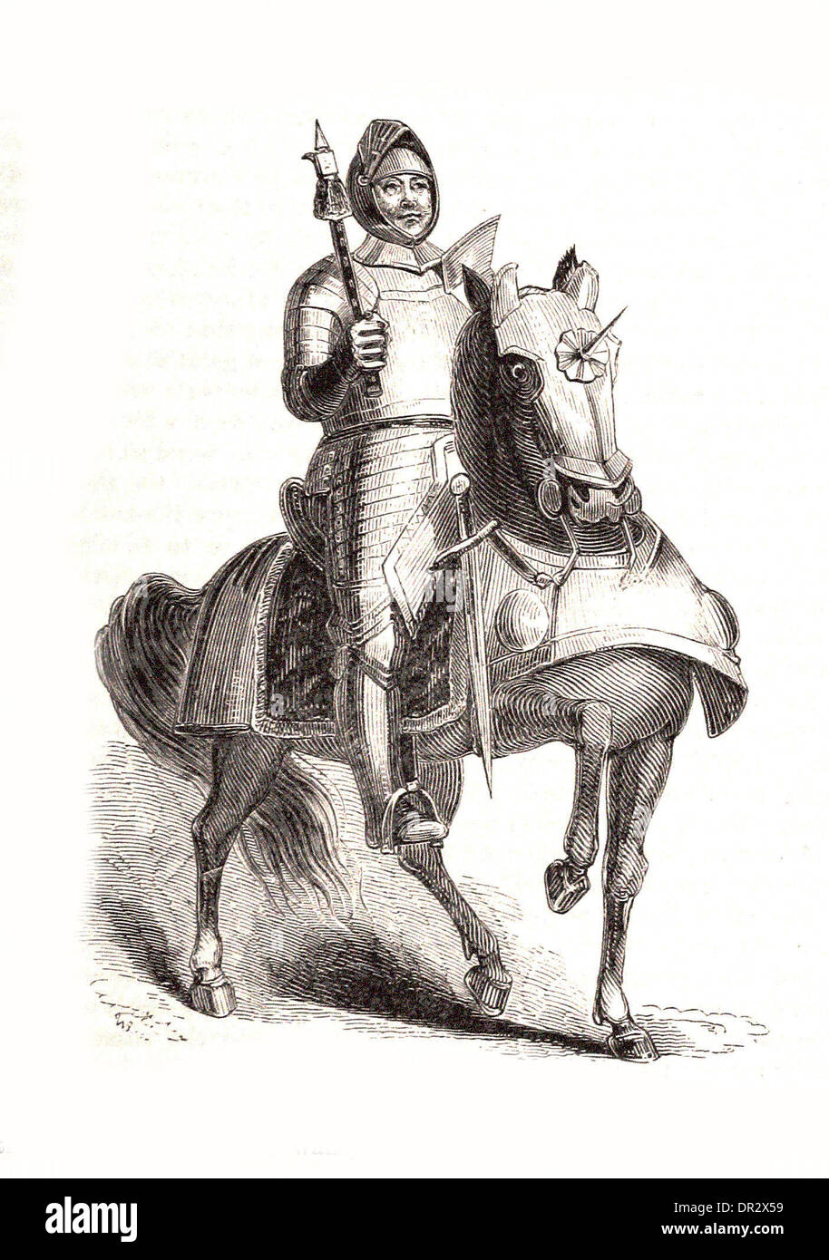 Ritratto di Henry VIII in è più tardi armour - Britsh incisione Foto Stock