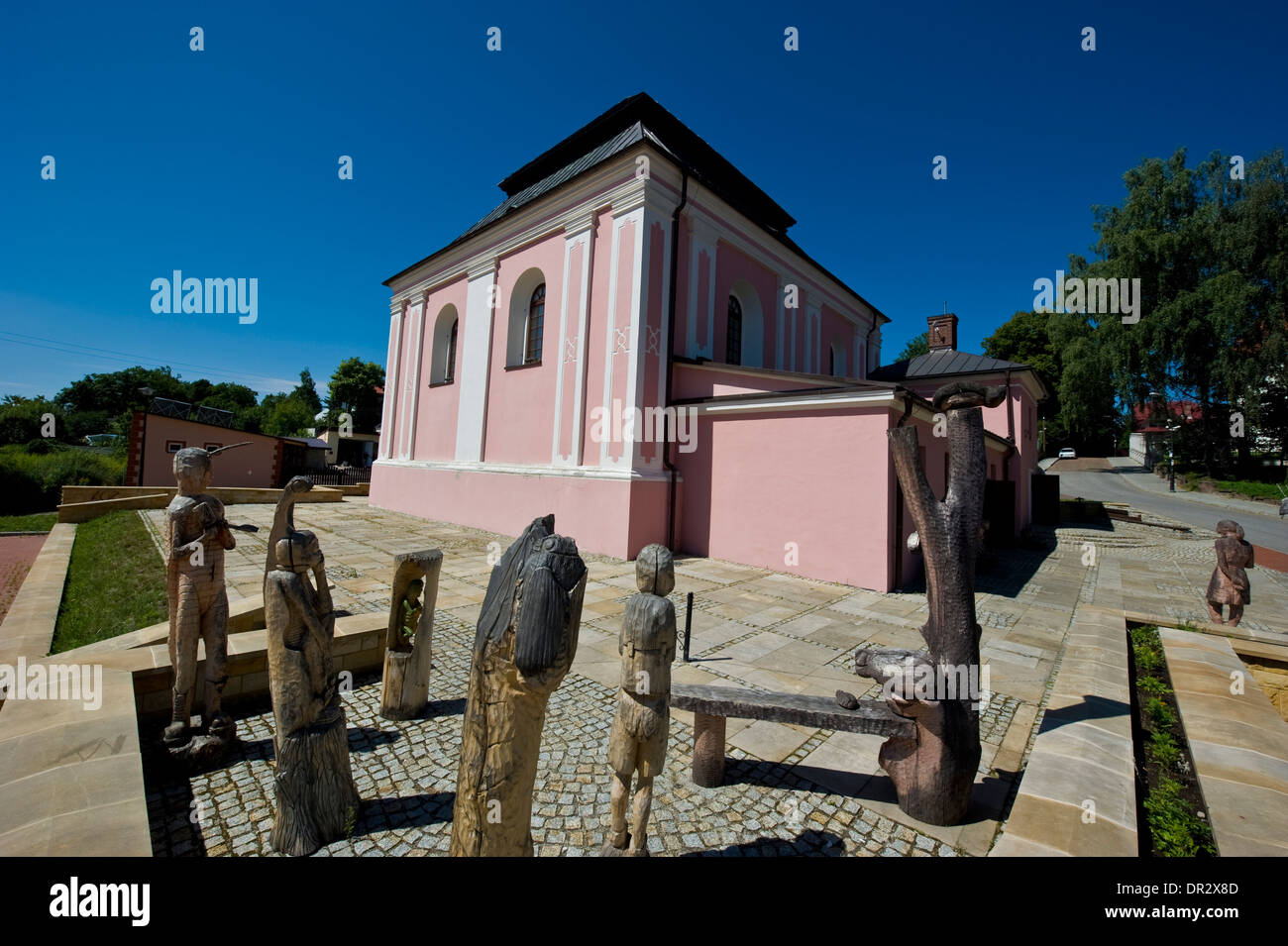 La vecchia sinagoga di Szczebrzeszyn, Lublino voivodato, se la Polonia. Attualmente una galleria d'arte e un centro comunitario. Foto Stock