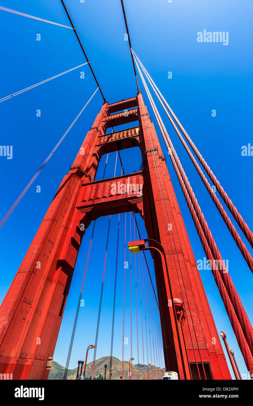 Golden Gate Bridge dettagli in San Francisco California USA Foto Stock