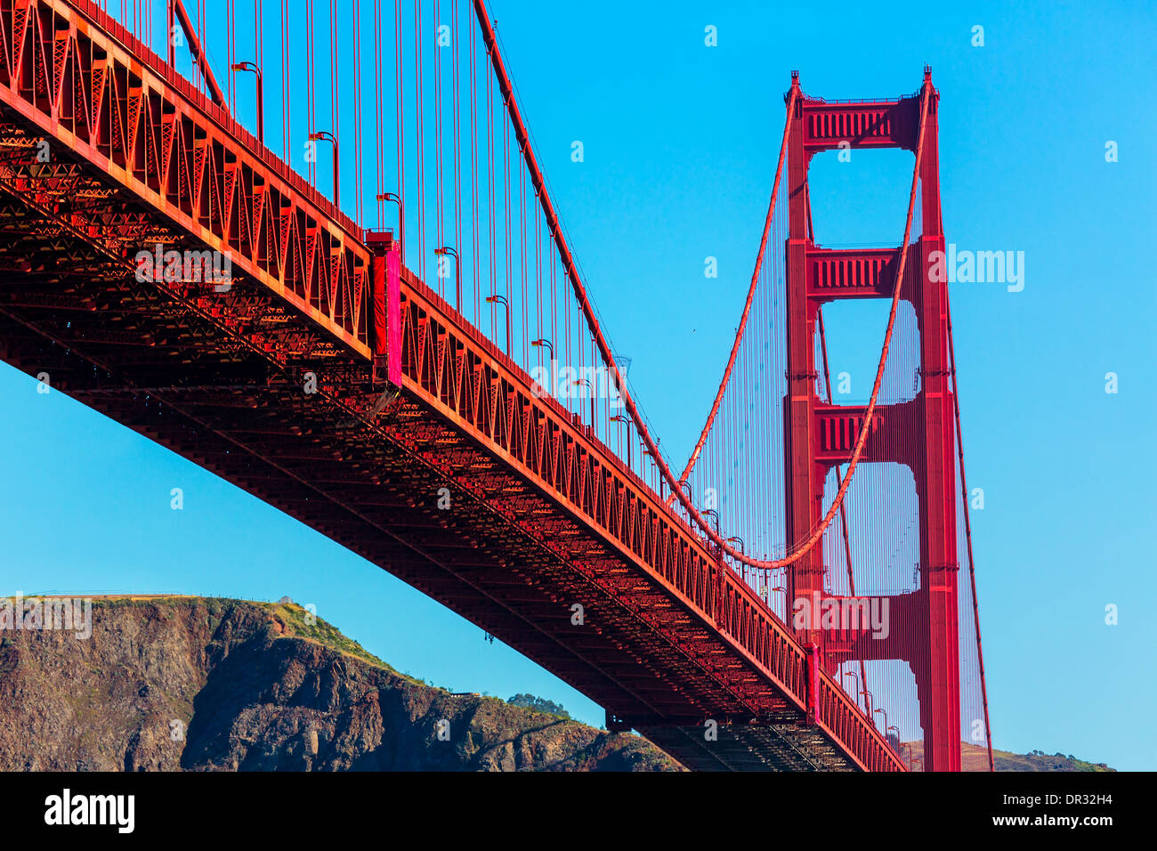 Golden Gate Bridge di San Francisco dal Presidio in California USA Foto Stock