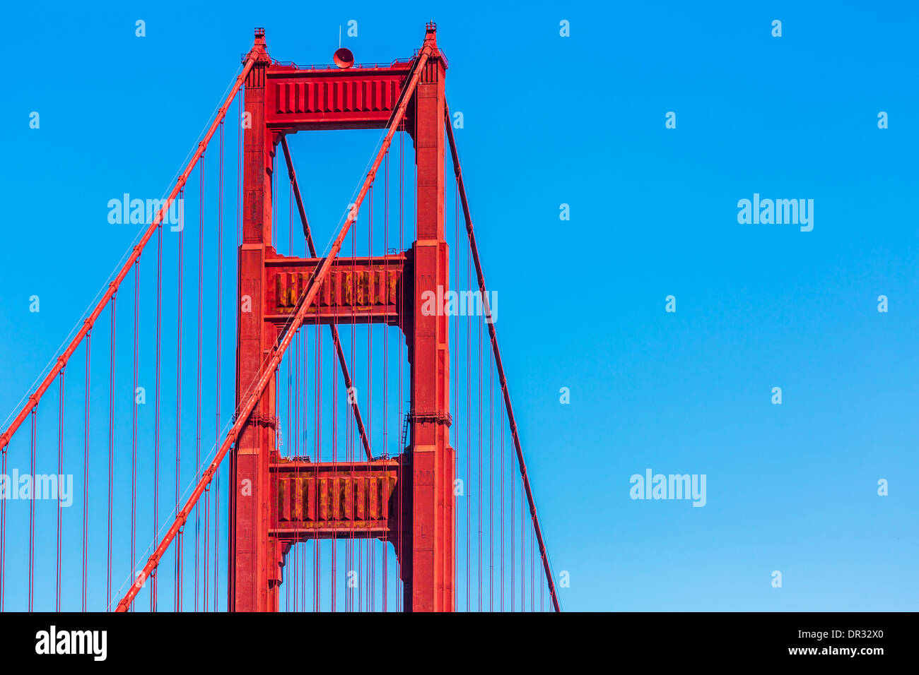 Golden Gate Bridge dettagli in San Francisco California USA Foto Stock