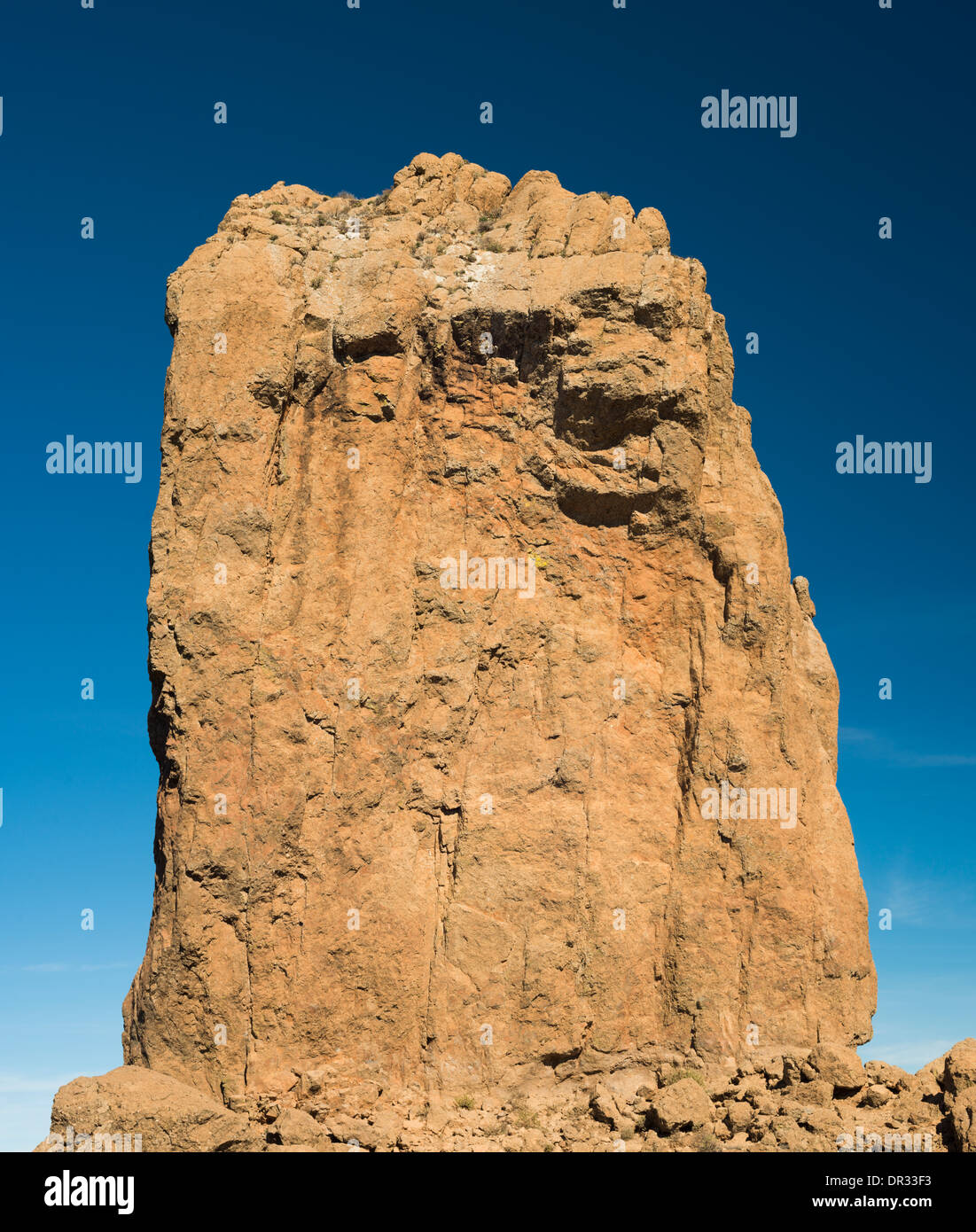 Close-up di Roque Nublo, uno dei più iconici caratteristiche naturali di Gran Canaria Isole Canarie Spagna Foto Stock