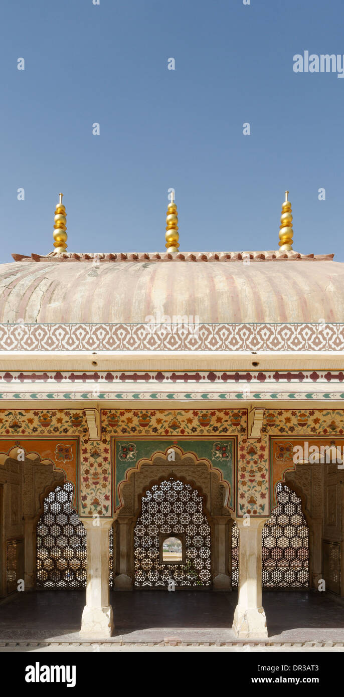 Sheesh Mahal, il Palazzo degli specchi dell'Amber Fort Jaipur, Rajasthan, India Foto Stock